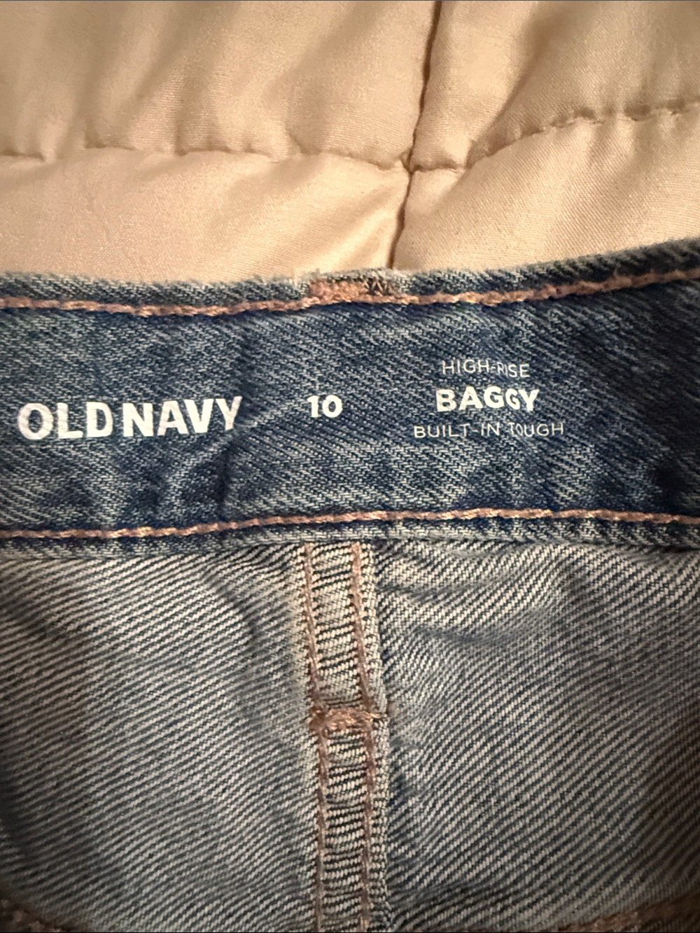 Old Navy Girls High Rise Baggy Cargo Jeans Medium Wash Size 10 - Picture 2 of 3